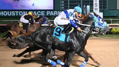 jockey on horse
